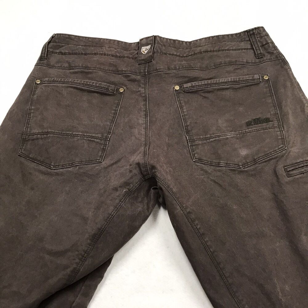 KUHL Rydr Pants Men 36x32 Brown Vintage Patina Dye Articulated Knee Hiking Work - Picture 5 of 16